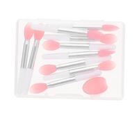 BIUDECO Silicone Lip Scrub Brush Lip Mask Applicator Set 11pcs Semi-red Head for Makeup and Skincare Application Convenient Cosmetic Tool