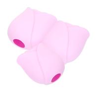 BIUDECO Silicone Makeup Brush Covers 3pcs Rose Shape Dustproof Protective Holder Set for Foundation Brushes Makeup Storage Organizer in Purple