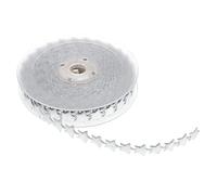 BIUDECO Silver Christmas Wired Ribbon with Glossy Five-Pointed Star Design, 15m Roll Polyester Decorative Ribbon for Wedding and Hotel Decoration