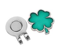 BIUDECO Silver Edge Shamrock Golf Hat Clip Removable Metal Ball Marker, Golf Cap Clip for Training and Putting Green Accessories
