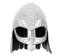 BIUDECO Silver Viking Helmet Medieval Cosplay Headgear for Adults