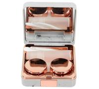 BIUDECO Small Contact Lens Holder with Mirror and Tools, Lightweight Abs Marble Pattern Lens Case for Women, Easy to Identify Right and Left, for Home and Outdoors Use