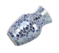 BIUDECO Small Crackle Glass Vase for Home Decor Unique Mosaic Flower Container with Fine Craftsmanship for Bedroom Living Dining Table Centerpieces Contemporary Ornament