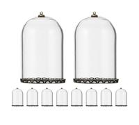 BIUDECO Small Decorative Glass Bottles 10pcs Globe Shape Vials with Metal Caps Suitable for Storing Small Treasures and Jewelry Crafts