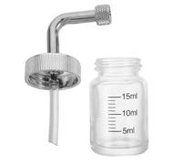 BIUDECO Small Glass Paint Storage Jar Oxygen Insulation Meter Accessory Airbrush Paint Humidifier Bottle Metal Lid