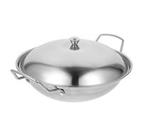 BIUDECO Spill Bar Cauldron Thickened Alcohol Pot for Household Hot Pot Cooking Lidded Dry Heavy Duty Wok for Kitchen Cookware