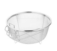 BIUDECO Stainless Steel Frying Basket Round Mesh with Foldable Handle for Kitchen Use in Cooking, Frying, and Hot Pot