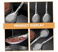 BIUDECO Stainless Steel Slotted Ladle Strainer Spoon for Kitchen Use Pasta Strainer with Smooth Handle and Scoop Rounded Edges for Safe Draining and Serving Hanging for Easy Storage