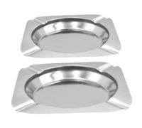 BIUDECO Sturdy Stainless Steel Ashtray Vintage Style Ash Tray for Car Office Home for Friends