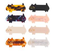 BIUDECO Teens Kitten Hairpin 8Pcs Long Shape Barrettes, Acetate Plate with Iron, Exquisite Hair Accessories for on Various Occasions