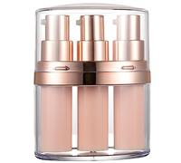 BIUDECO Three Tube Push Down Bottle for Makeup Liquid Portable Empty Cosmetic Sub Bottle with Durable Material Space Saving Liquid Dispenser for Travel and Daily Use