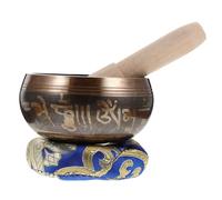 BIUDECO Tibetan Singing Bowl Copper Meditation Bowl with Mallet for Relaxation Handcrafted Buddhist Accessory for Yoga and Home Decor Random Color