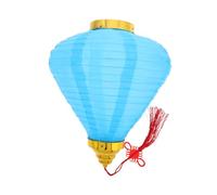 BIUDECO Traditional Blue Cloth Lantern for Outdoor Hanging Vintage Style Vietnamese Festival Decoration for Street Passages and Year Ambiance