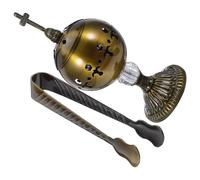 BIUDECO Traditional Metal Incense Burner Charcoal Censer with Tongs Ash Catcher for Aromatherapy Home Church Yoga Meditation Bronze Holder with Even Fragrance Distribution and Elegant