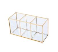 BIUDECO Transparent Glass Makeup and Jewelry Storage Bucket Elegant Holder for Cosmetics Multi Purpose Organizer for Home Use Durable and Safe Design for Friends