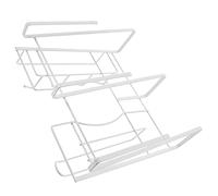 BIUDECO Under Cabinet Iron Mug Holder Rack with Hooks for Coffee Cups and Utensils Space Saving Kitchen Organizer for Counter and Cupboard Multi Use Storage Shelf for Hanging Spoons and