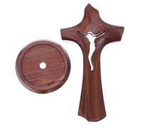 BIUDECO Unfinished Rustic Wooden Cross Standing Tabletop Ornament for Easter Communion Crafts DIY Religious Decor Centerpiece for Prayer Meditation and Church Home Decoration