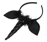 BIUDECO Unicorn Horn Headband Black Hair Accessory Lightweight Party Headdress for Girls Boy Girl Performance Decoration