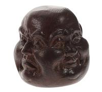 BIUDECO Vietnamese Agarwood Wooden Buddha Head Handicraft 45mm Four-faced Buddha Carving Decorative Desktop Home Ornament for Meditation and Party Display