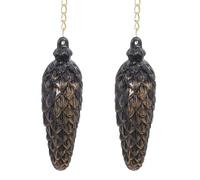 BIUDECO Vintage Black Pinecone Cuckoo Clock Pendulum Quartz Musical Movement, 2pcs Wall-Mounted Cuckoo Clock Weights and 4 Chains for Living Room Decoration