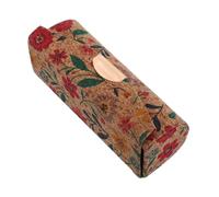 BIUDECO Vintage Brown Cork Lipstick Case with Scratch-Resistant Design and Built-in Makeup Mirror, Portable Lipstick Holder Organiser for Travel and Everyday Use