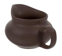 BIUDECO Vintage Ceramic Milk Dispenser Jug for Restaurant and Household Use Small Brown Pouring Cup for Coffee Juice Soy Sauce Salad and Buffet Serving