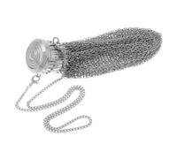 BIUDECO Vintage Purse Lid Closure Stylish Retro Stainless Steel Mesh Wallet for Collectors Antique Change Holder for British