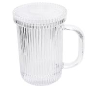 BIUDECO Water Cup Stripe Cup 12oz Glass Anti-Slip Large Capacity Round Elegant Mug for Restaurant and Bar Use