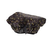 BIUDECO Waterproof Double Layer Bathing Cap with Bowknot, Oxford Fabric Elastic Shower Hair Bonnet, Starlight Pattern, Suitable for Bathing and Makeup
