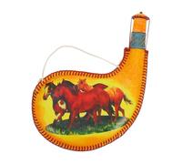 BIUDECO Wear Resistant Leather Bota Bag Portable Wine Jug with Gourd Design for Outdoor Use PU Material Wine Skin for Beer Whiskey Water Storage Mongolian Style Dance Prop and Decoration