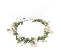 BIUDECO White Floral Bride Headband Eucalyptus Flower Crown Breath, Delicate Bridal Hair Accessories for Wedding, Women’s Elegant Headpiece
