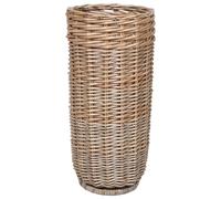 BIUDECO Wicker Rattan Umbrella Stand, Handmade Freestanding Umbrella Holder for Entryway Walking Sticks Canes Storage Basket Golf Clubs Organizer Bin Flower Vase for Home