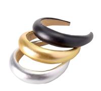 BIUDECO Wide Sponge Headband for Women and Solid Black Simple Headwear Soft Hairband for Everyday Style and Face Washing Narrow Design