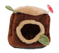 BIUDECO Winter Warm Hamster House Bed Made of Soft Brown Cloth with Buckles and Chains, Protects from Cold and Suitable for Mice and Hamsters the Floor the Room