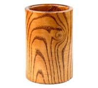 BIUDECO Wood Utensil Holder with Bottom Drain Kitchen Crock for Chopsticks and Silverware Organizer Wooden Countertop Storage for Forks Spoons and Utensils