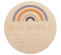 BIUDECO Wooden Baby Milestone Cards Monthly Sign Newborn Birth Announcement Name Sign Baby Nursery Decoration Natural Wood Discs for Hospital and Home