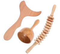 BIUDECO Wooden Body Sculpting Massage Stick Set with Fish Fork, Torch 12-Wheel Scraping Tools - Reusable Muscle Massager for Full Body and Head Therapy, Manual Massage Kit for Daily