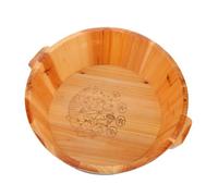 BIUDECO Wooden Foot Bath Barrel 36cm Diameter 16cm High Foot Soaking Spa Bucket for Home and Relaxation Suitable for Household and Spa Use