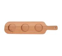 BIUDECO Wooden Wine Cup Tray with Handle 3-hole Drink Serving Flight Board for Bar and Hotel Use, 42x10cm Paddle Beer and Wine Tasting Tray Set