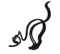 BIUDECO Wrought Iron Cat Ornaments Sculptures Modern Home Decor Abstract Pet Decor Office Bookshelf Adornment Black