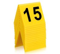 BIUDECO Yellow Plastic Photo Tents, Crime Scene Number Markers Stable Triangular Base for Table Place Cards and Event Marking