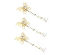 BIUDECO Zirconia Nail Art Decorations 3pcs Set Micro-paved Star and Moon Pendants Gold-plated Diy Manicure Jewelry for Stylish Nail Design