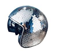 BIUDUI Disco Ball Helmets, Disco Mirror Glitter Ball Helmets, Glitter Mirror Glass Disco Helmets, Stunning Disco Ball Helmets for DJ Club Stage Bar Party Dance