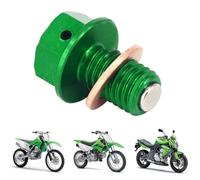 BIUGERCN Magnetic Oil Drain Plug Engine Oil Plug Bolt CNC for KX65 KX85 KX100 KX125 KX250 KX500 KX250F KX450F KLX110/125 KLX250/300R/450R ER-6N ZX-10R Z900RS Z1000RS Versys 1000 D-TRACKER Green