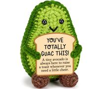 BiuNiuring Positive Crochet Avocado Birthday Gifts for Women Men, Easter Decor Basket for Mom Dad Son Daughter Sister Brother Friends Coworkers Collectible Dolls (You Totally Guac This)