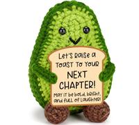 BiuNiuring Positive Crochet Avocado Birthday Gifts for Women Men, Easter Decor Basket for Mom Dad Son Daughter Sister Brother Friends Coworkers Collectible Dolls (Next)