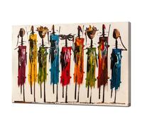 Biuteawal African American Wall Art Indian Woman Decor Photo Paintings Abstract Decorative Artwork for Home Bedroom Bathroom Framed Ready to Hang