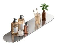 Biutimarden SUS 304 Stainless Steel Drilling Shower Caddy for Shampoo Wall Mounted Elliptical Shower Shelf for Bathroom Minimalist Style Bathroom Storage for Kitchen (40 CM)