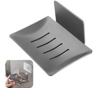 Biutimarden Wall-Mounted Soap Dish, 12 x 8.5 cm, Self-Adhesive, Aluminium Alloy, Rustproof, with Drainage Tray