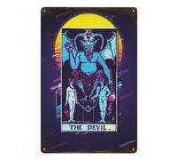 BIUUOP The Devil Metal Tin Sign Poster 8”×12” Painting Sign Funny Wall Vintage Art Decor Retro Plaque For Home Bar Pub Club Cafe Decoration